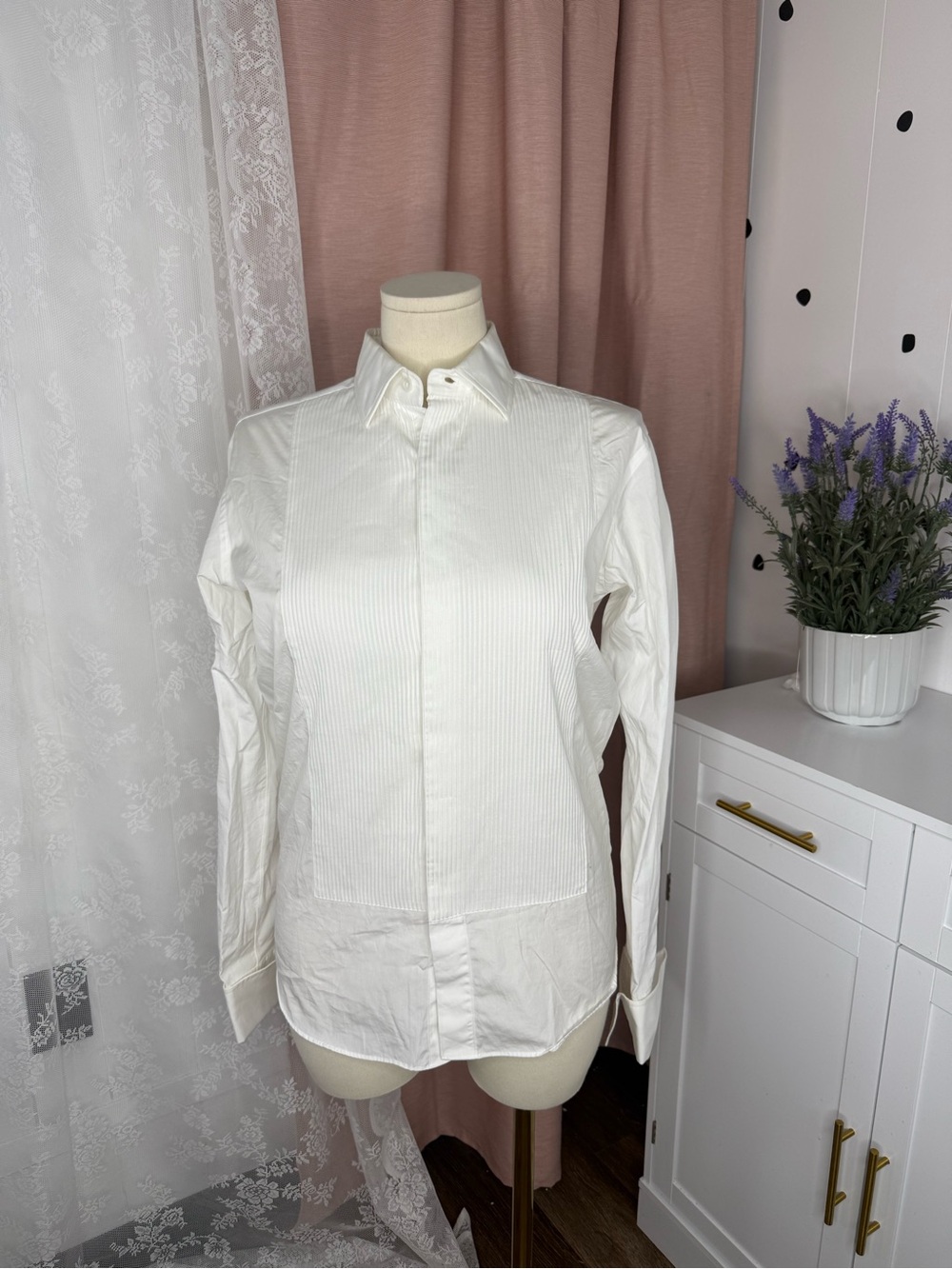 Todd Snyder + Hamilton   White Men's Dress Shirt - Subtle Stripe NWOT